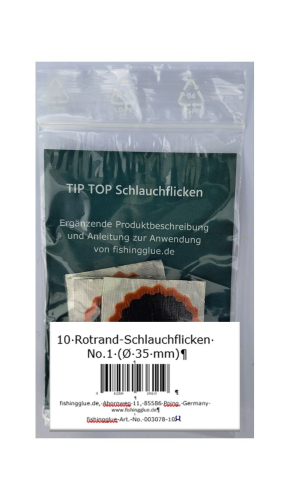 10 Tube Patches No.1 (Ø 35 mm) Red Edge